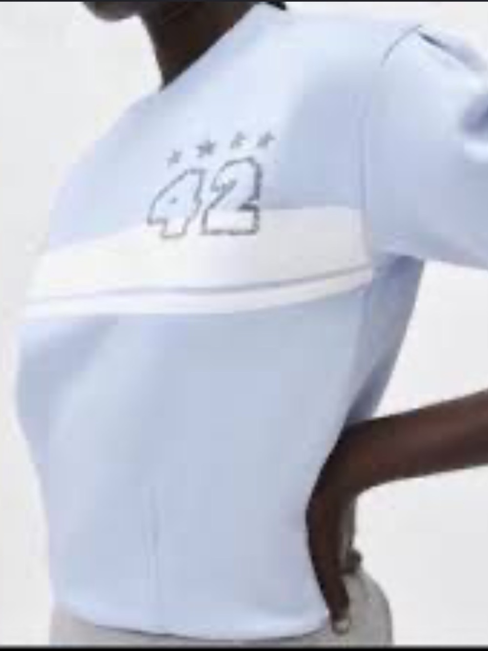 BDG Urban Outfitters Baby Blue Cap Sleeve Shortsleeved sweatshirt NWOT- small